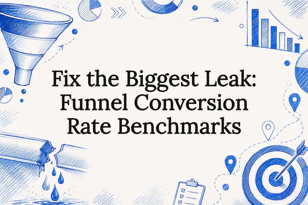 Fix the Biggest Leak: Funnel Conversion Rate Benchmarks — hero