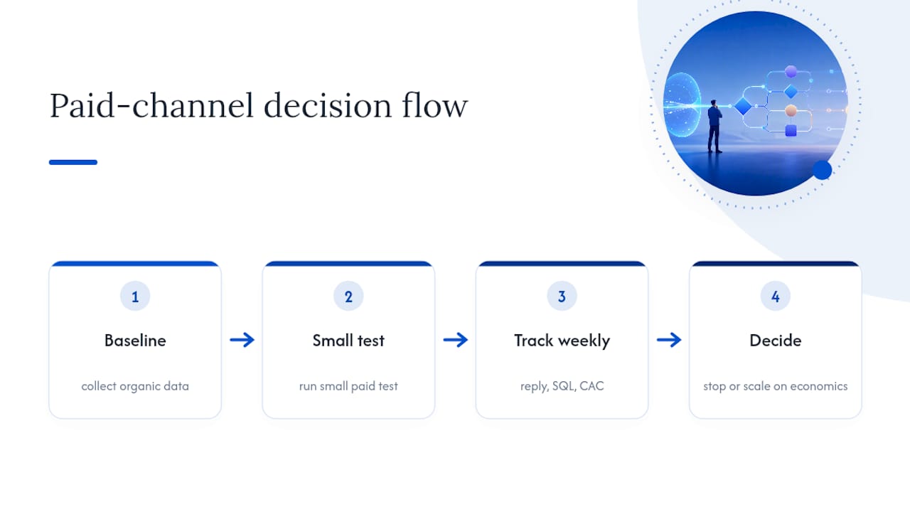 Paid channel testing decision process