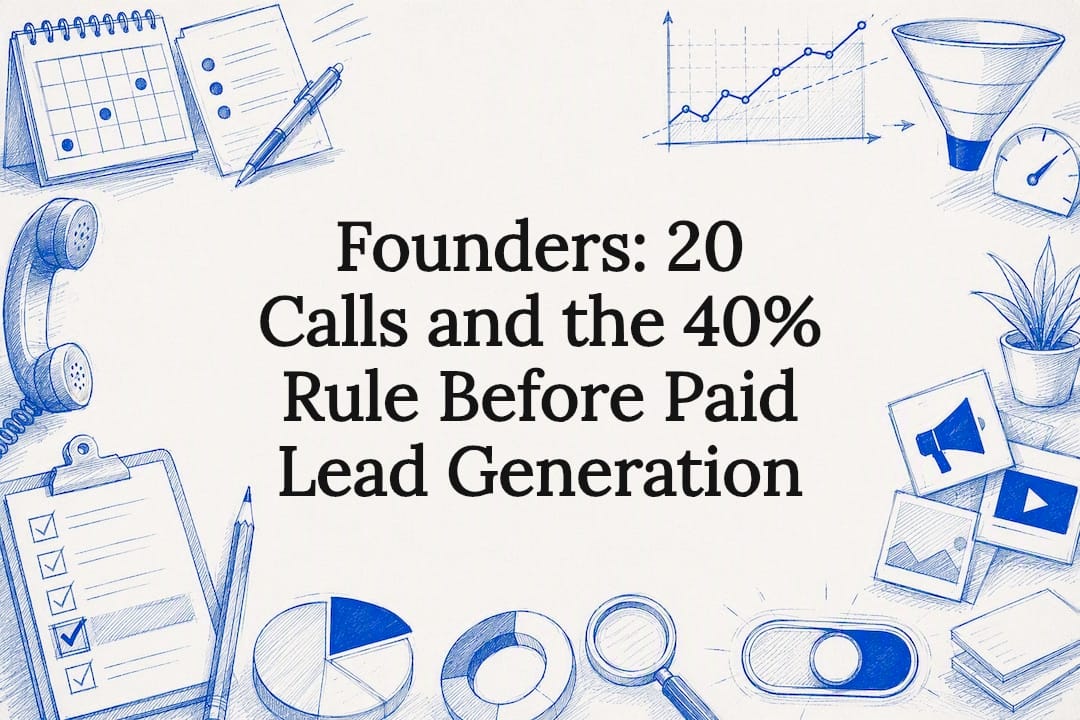 Founders: 20 Calls and the 40% Rule Before Paid Lead Generation — hero