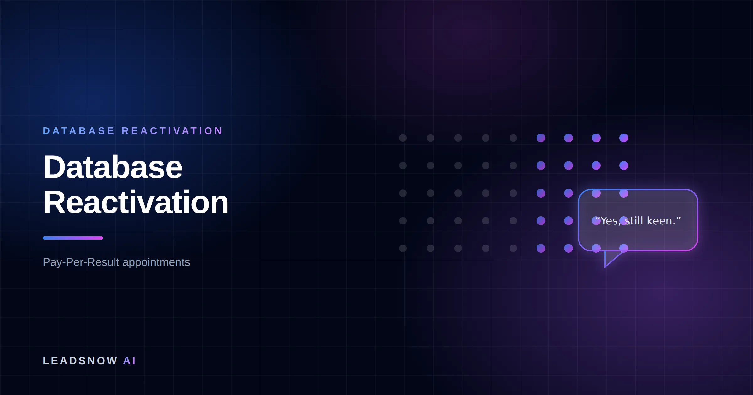 Database Reactivation: A dormant contact list re-engaging, with cold records lighting up into live replies.