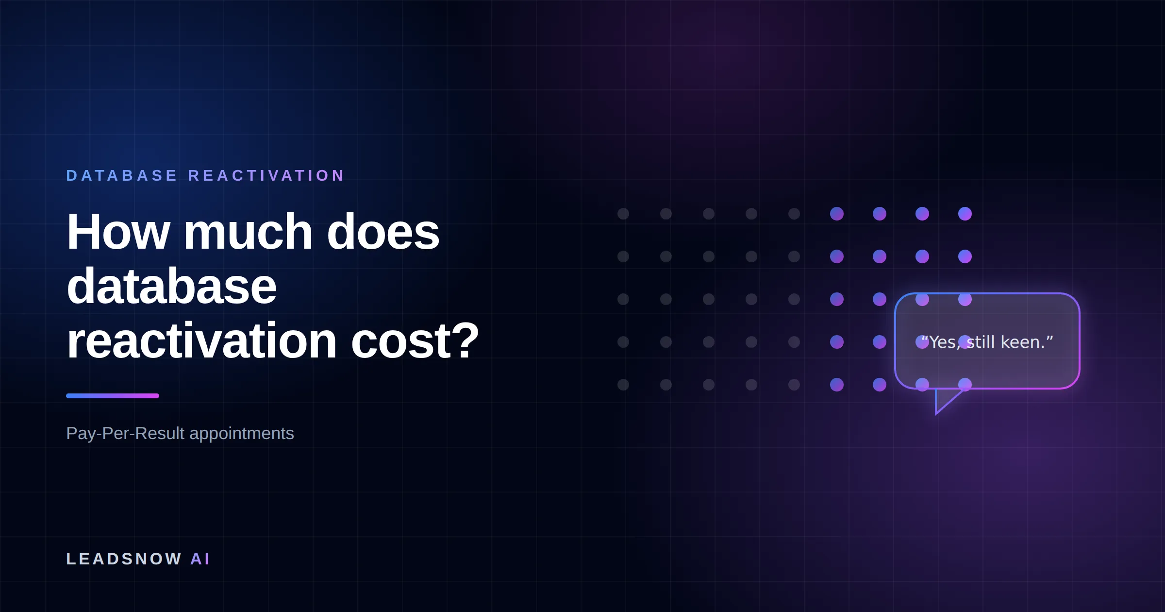 How much does database reactivation cost?: A dormant contact list re-engaging, with cold records lighting up into live replies.