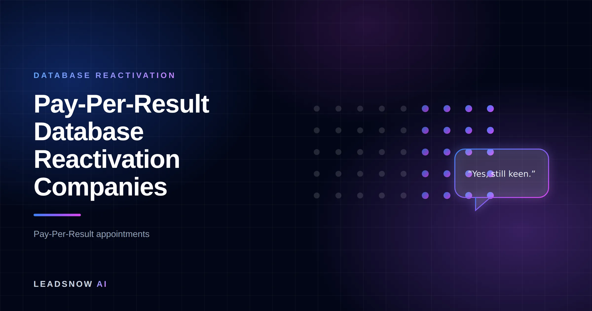 Pay-Per-Result Database Reactivation Companies: A dormant contact list re-engaging, with cold records lighting up into live replies.